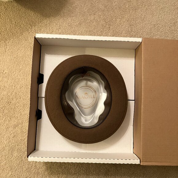 Magill Brown Teardrop Fedora - Size: 58 - Picture 12 of 14